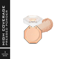 Maliao High Coverage Prime & Fine Matte Pressed Powder - Long-Lasting Compact Powder for Flawless Skin