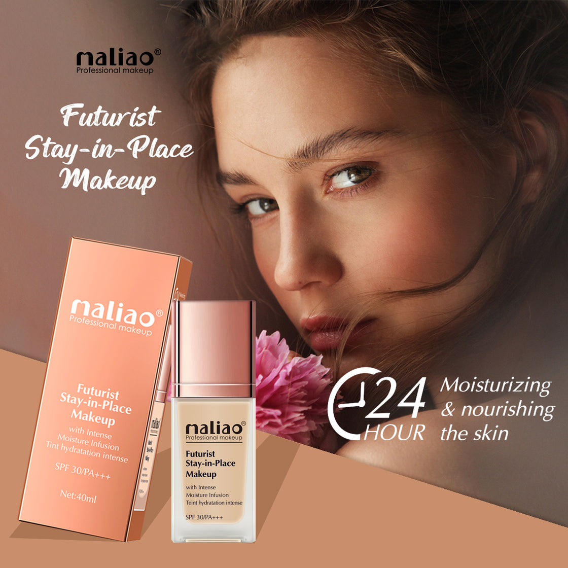 Maliao Futurist Stay-In-Place Makeup SPF 30 PA+++ (Full Coverage, Intense Moisture Infusion,Tint Moisturizer,Tint Hydration, All Skin Types) - Maliao Makeup