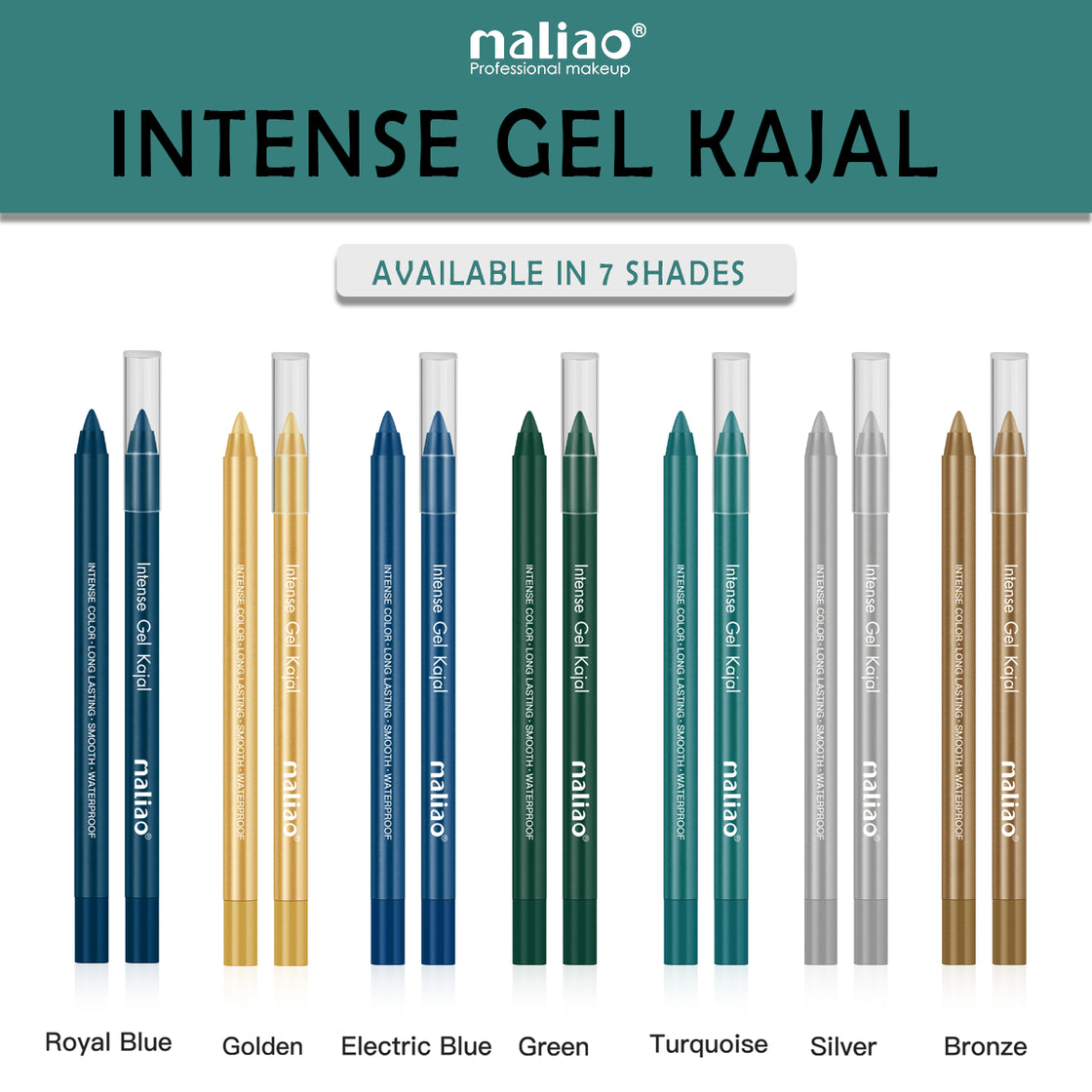 Maliao Intense Gel Kajal - Long Lasting, Smooth, Waterproof Eye Liner - Maliao Makeup