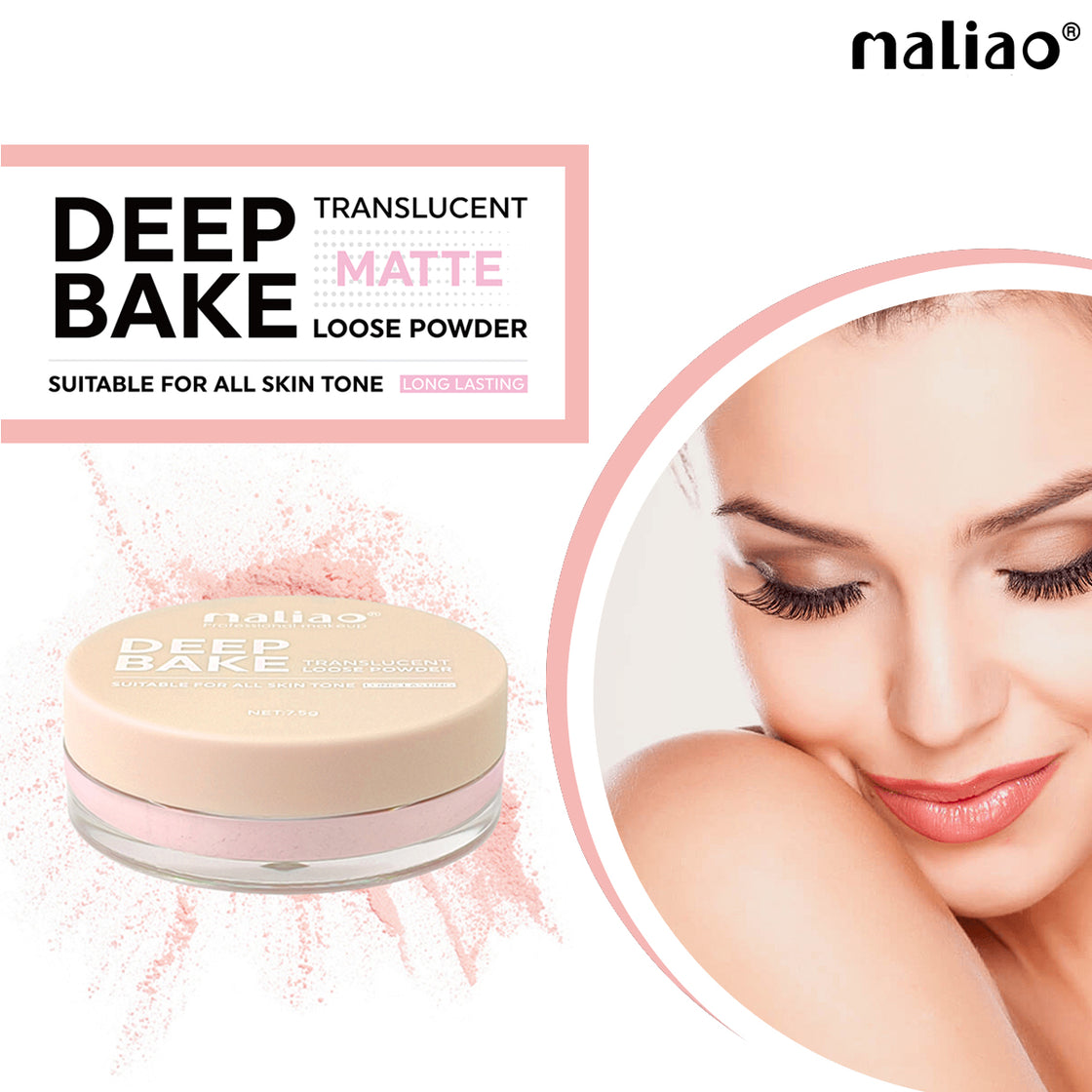 Maliao Deep Bake Translucent Matte Loose Powder - Shine Control and Flawless Finish - Maliao Makeup