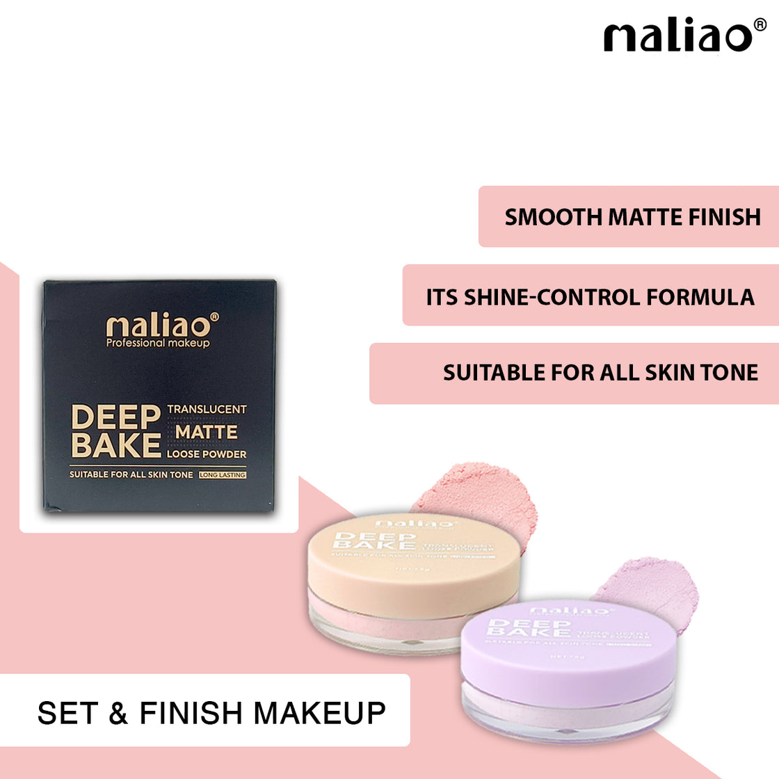 Maliao Deep Bake Translucent Matte Loose Powder - Shine Control and Flawless Finish - Maliao Makeup