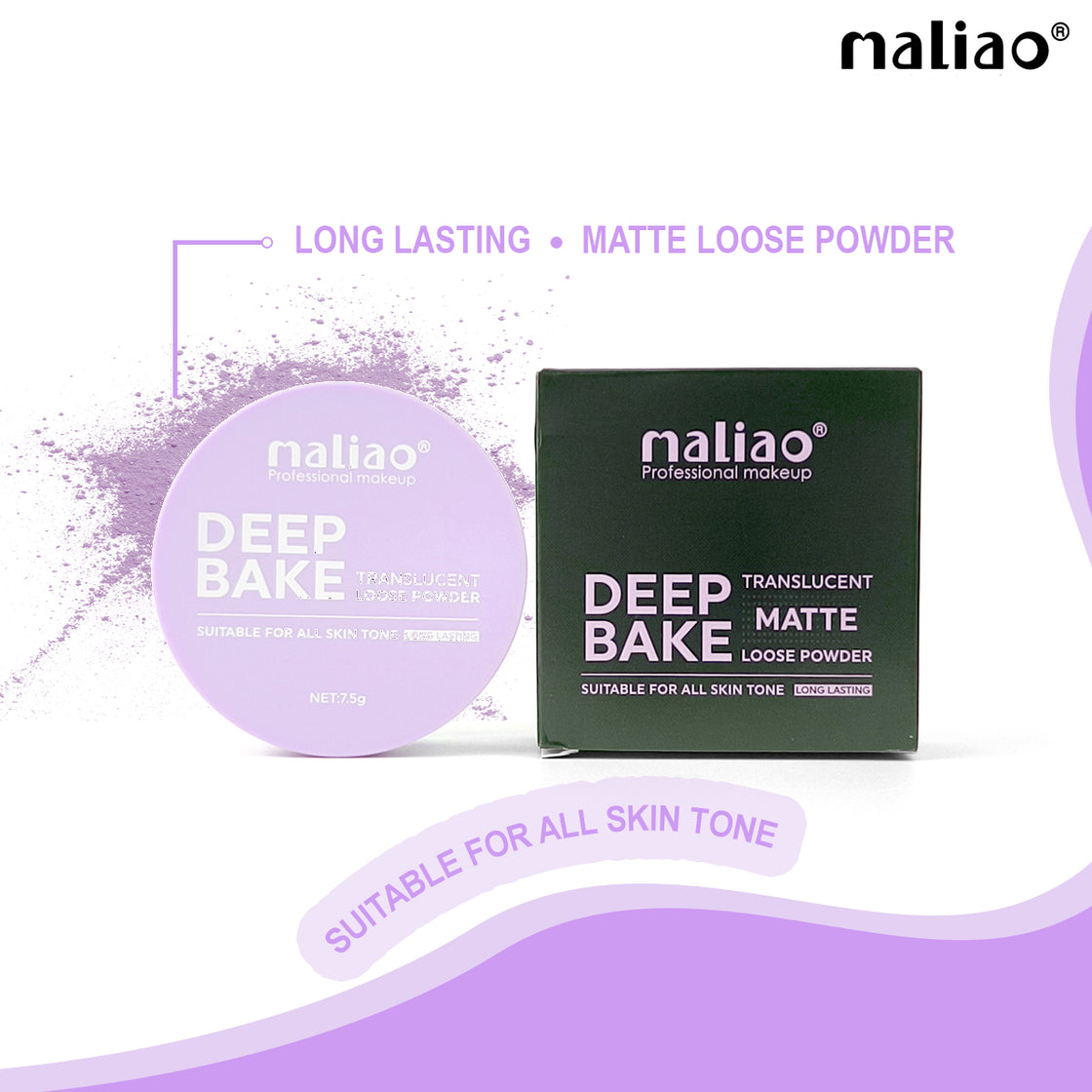 Maliao Deep Bake Translucent Matte Loose Powder - Shine Control and Flawless Finish - Maliao Makeup