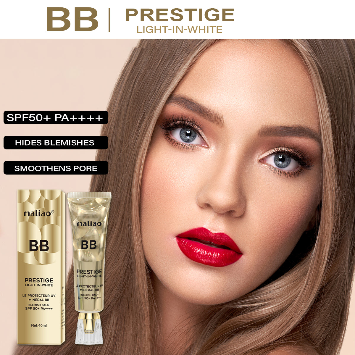 Maliao BB Prestige Light-in-White - Ultimate Protection, Correction & Illumination Maliao Professional Makeup