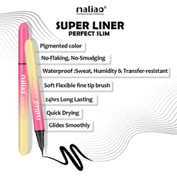 Maliao Super Liner Perfect Slim - Waterproof Precision for 24-Hour Jet Black Glam - Maliao Makeup