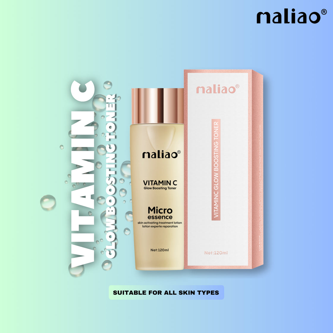 Maliao Vitamin C Glow Boosting Toner - Brightening and Hydrating Facial Toner - Maliao Makeup