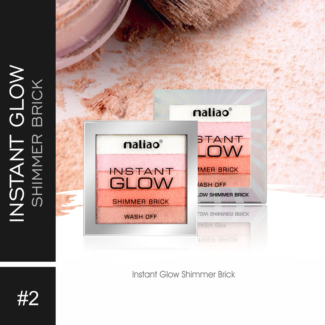 Maliao Instant Glow Shimmer Brick Wash-Off Powder Face 02