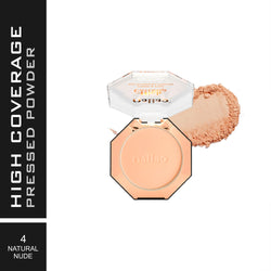 Maliao High Coverage Prime & Fine Matte Pressed Powder - Long-Lasting Compact Powder for Flawless Skin