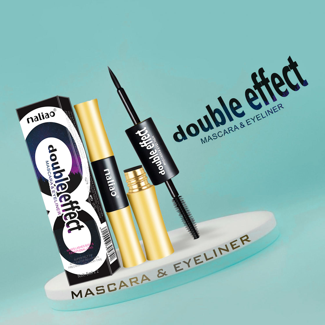 Maliao Double Effect Waterproof Mascara & Eyeliner - All-in-One Glam, Long-Lasting & Smudge-Proof - Maliao Makeup