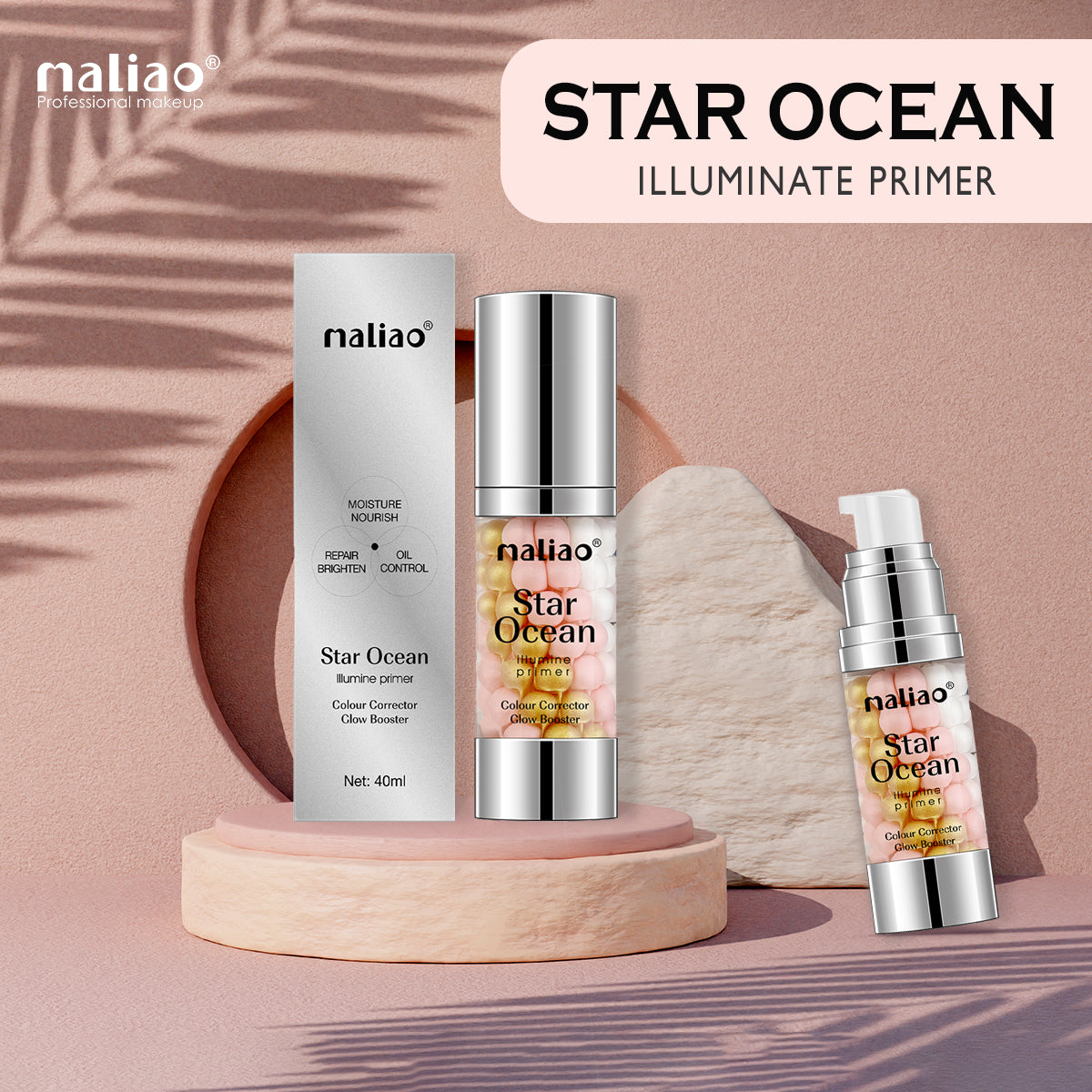 Maliao Star Ocean Illumine Primer - Colour Corrector & Glow Booster for Radiant Skin Maliao Professional Makeup