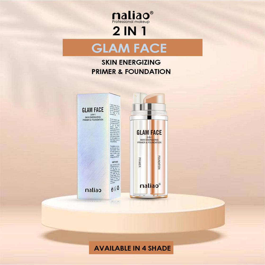 Maliao 2-in-1 Skin Energizing Base Primer + Foundation - Ultimate Base Glow - Maliao Makeup