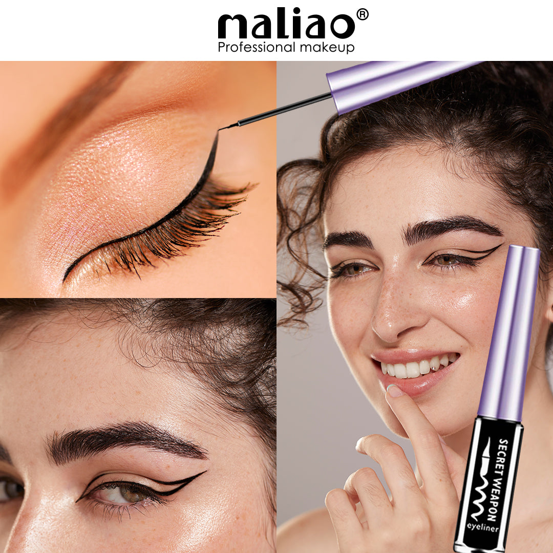 MALIAO Secret Weapon Waterproof Flake-Free Liquid Eyeliner - Intense Definition, Zero Smudging - Maliao Makeup