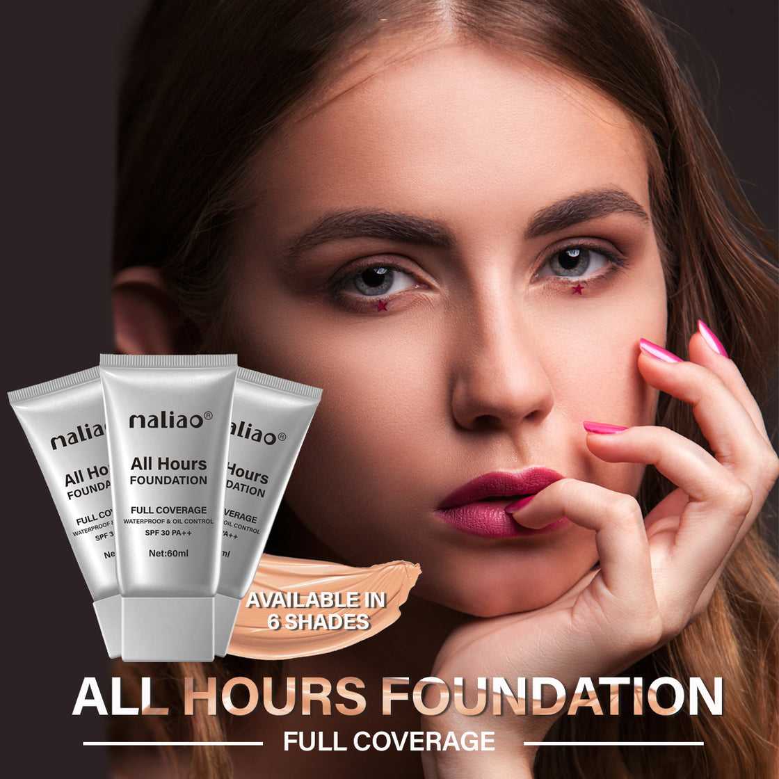 Maliao All Hours Foundation Full Coverage Waterproof Oil Control Maliao Makeup