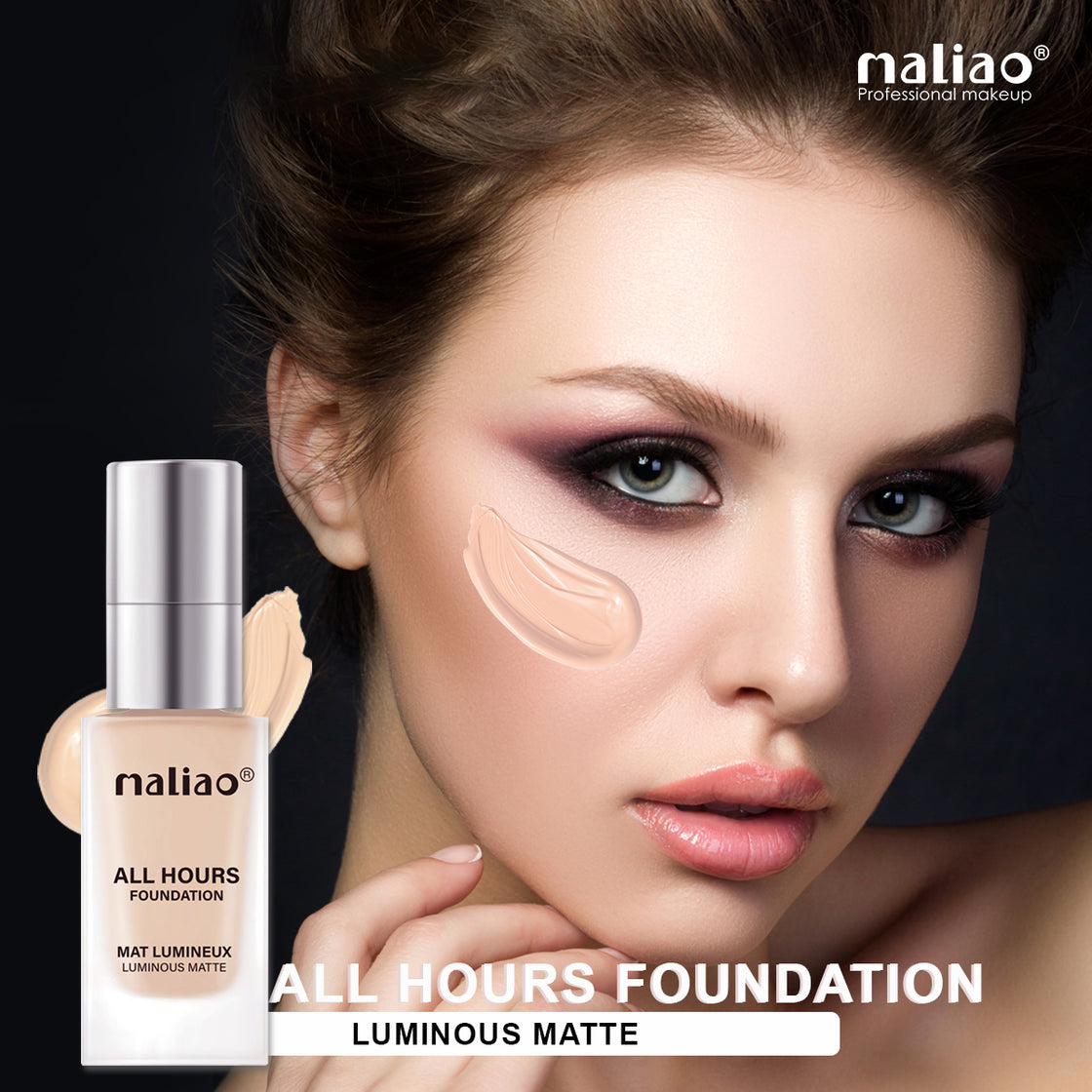 Maliao All Hours Foundation Mat Lumineux - Full Coverage, Waterproof, Luminous Matte Finish Face