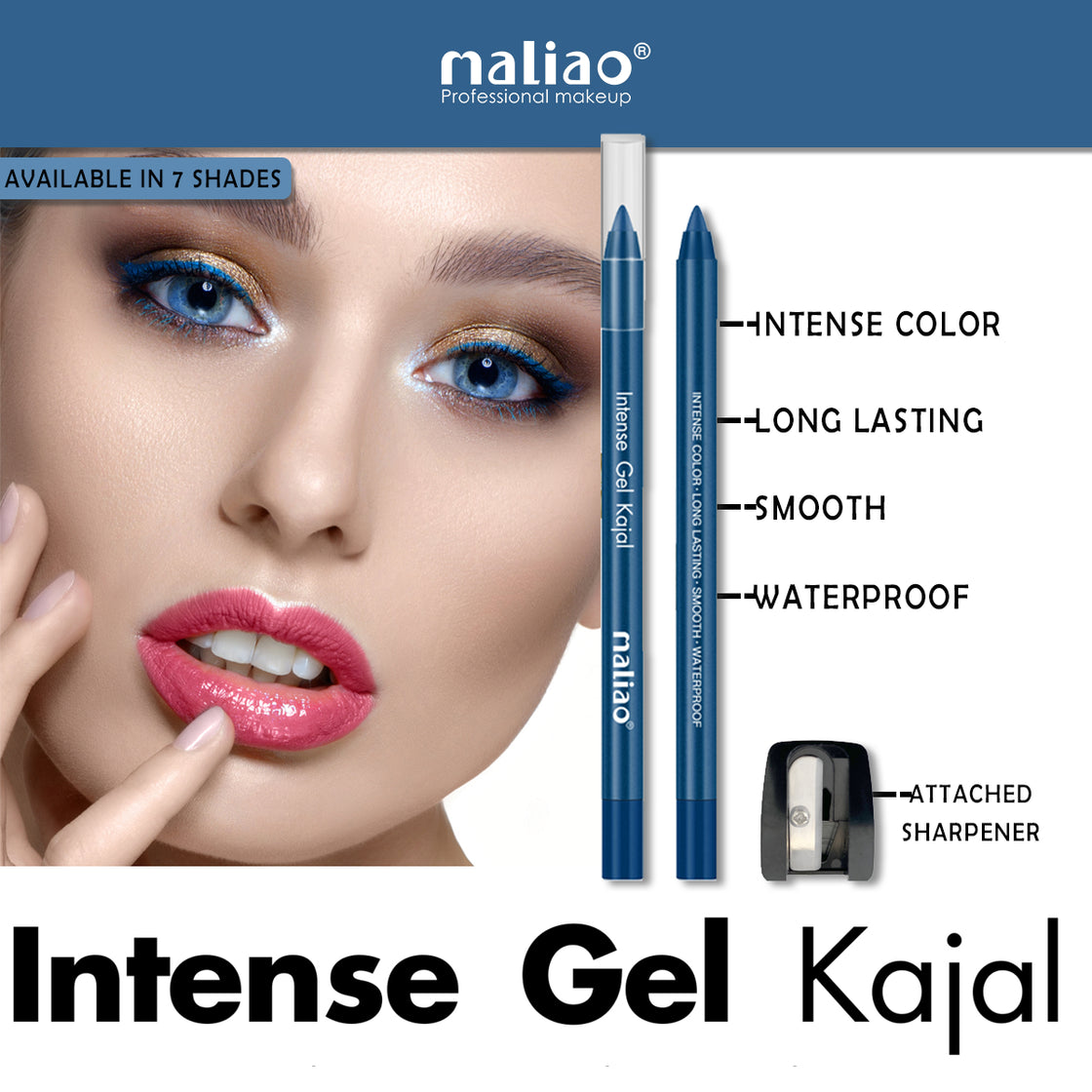 Maliao Intense Gel Kajal - Long Lasting, Smooth, Waterproof Eye Liner - Maliao Makeup