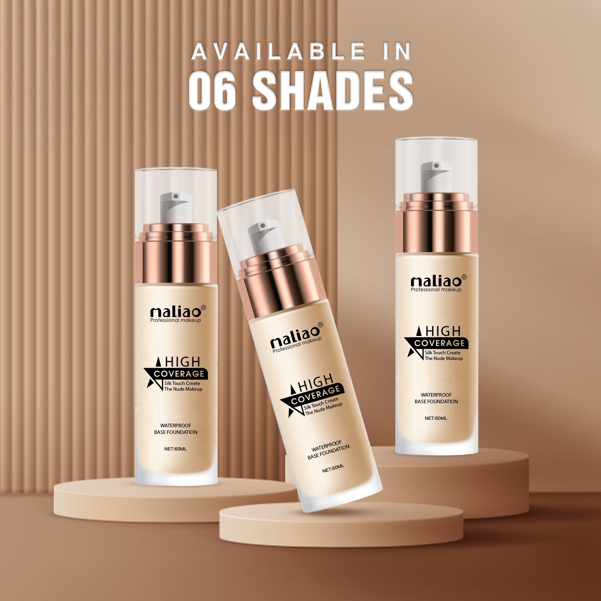 Maliao High Coverage Waterproof Base Foundation - Flawless All-Day Wear Face