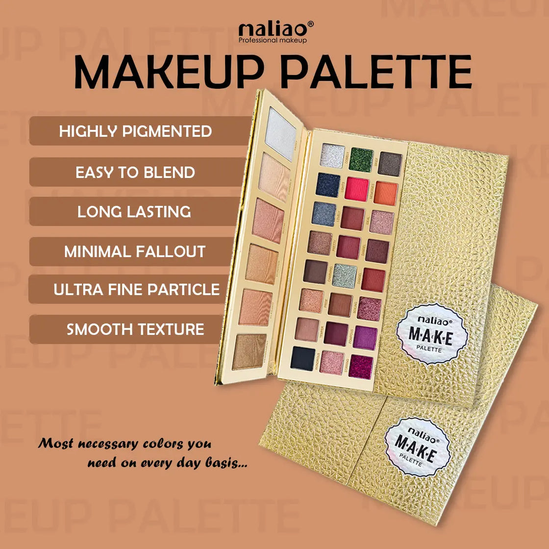 Maliao, Maliao Name Makeup Palette, 48 Color Eyeshadow, Versatile Eye Makeup Palette