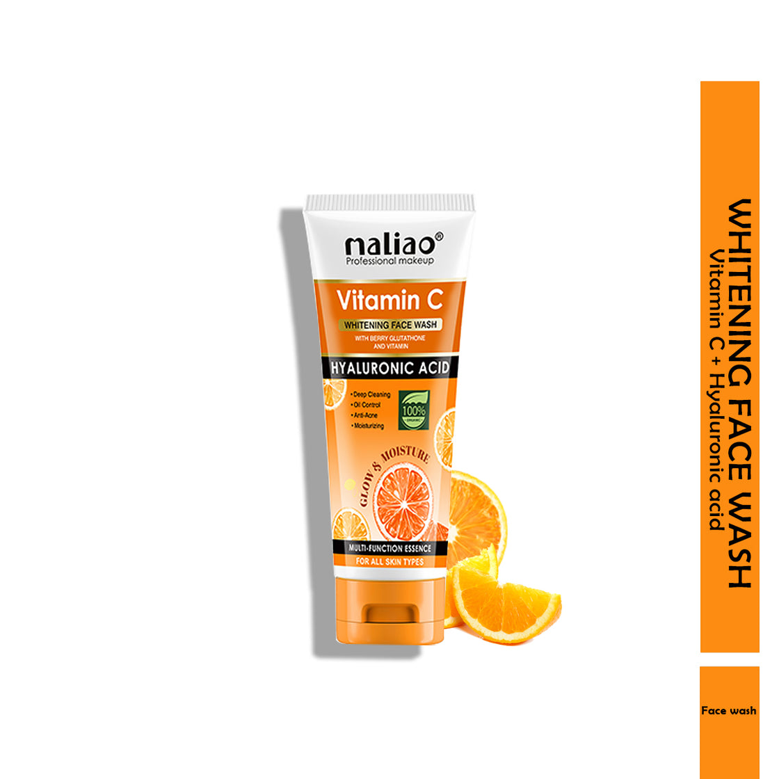 Maliao, Skincare, GentleFormula, Hyperpigmentation, Brightening, HyaluronicAcid, BerryGlutathione, VitaminC, WhiteningFaceWash, 