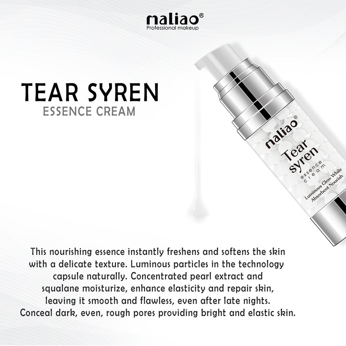 Maliao Luminous Glow Tear Syren Essence Cream - Radiance and Hydration for All Skin Types - Maliao Makeup