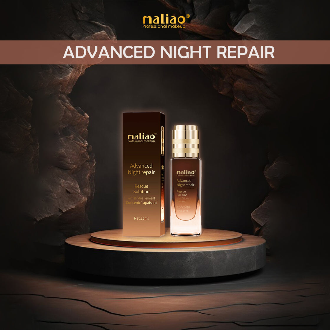 Overnight Skincare Miracle, Rejuvenate and Revitalize, Maliao Advanced Night Repair Rescue Solution Serum with Bifidus Ferment, Maliao