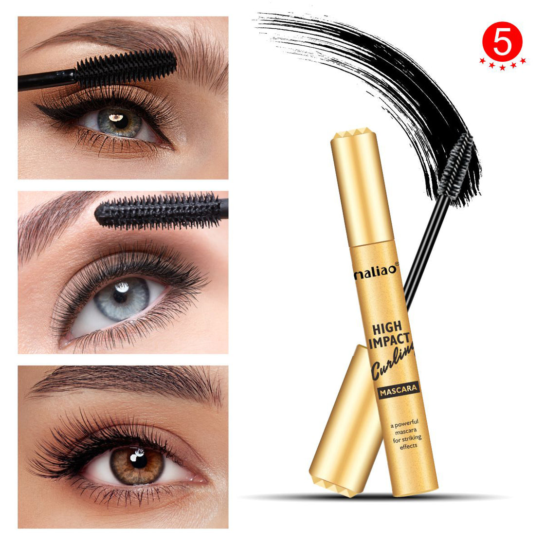 Maliao High Impact Curling Mascara - Voluminous Lashes & Lasting Curl Maliao Professional Makeup