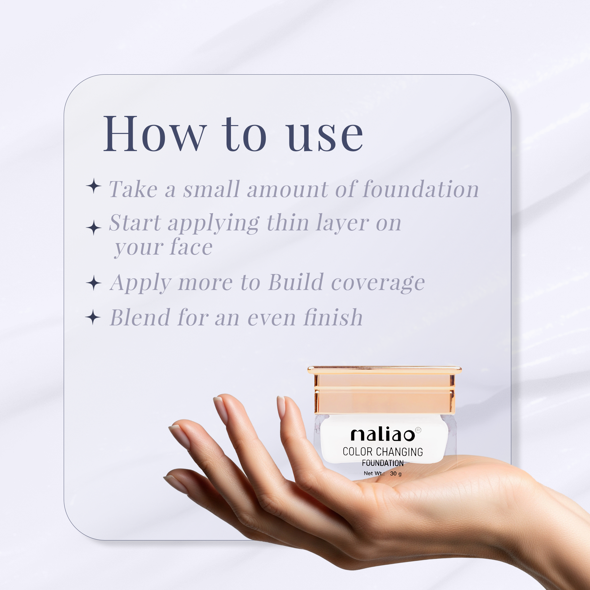 Maliao Colour Changing Waterproof Foundation Face