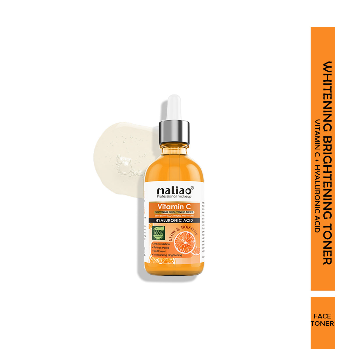 Maliao Vitamin C Whitening Brightening Toner with Berry Glutathione & Hyaluronic Acid (Anti-Oxidation, Refines Pores, All Skin Types) - Maliao Makeup