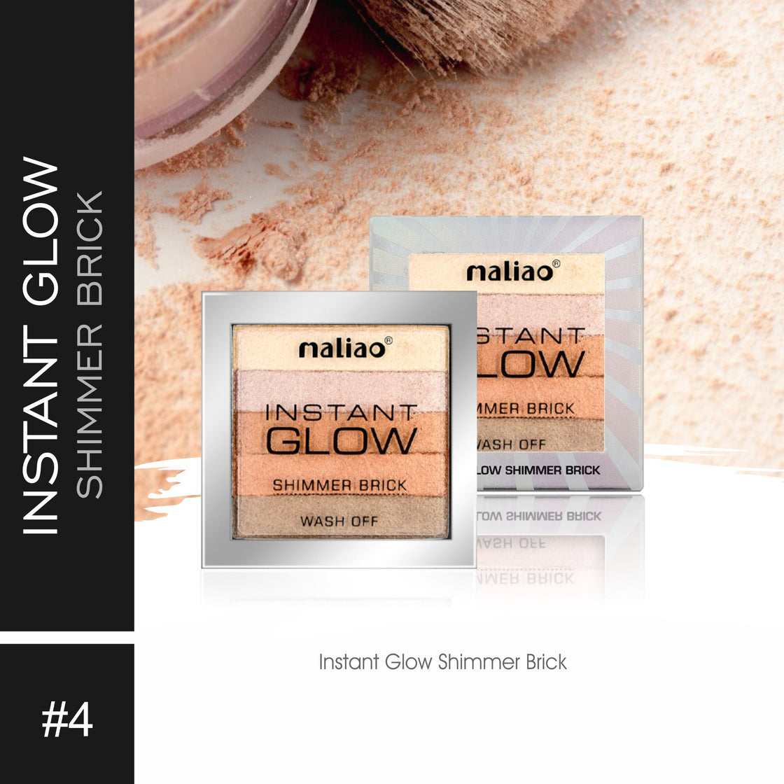 Maliao Instant Glow Shimmer Brick Wash-Off Powder Face 04