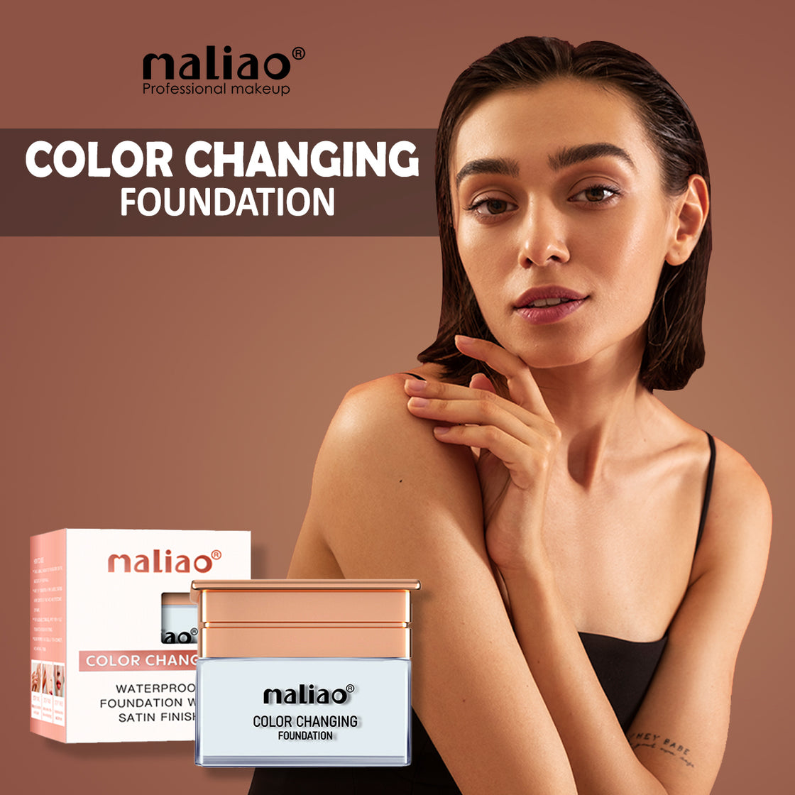 Maliao Colour Changing Waterproof Foundation with Satin Finish - Long-Lasting Beauty Maliao Professional Makeup