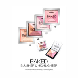 Maliao BakedBLUSHr & Highlighter - Radiant Glow | Long-Lasting, Smooth Finish Face