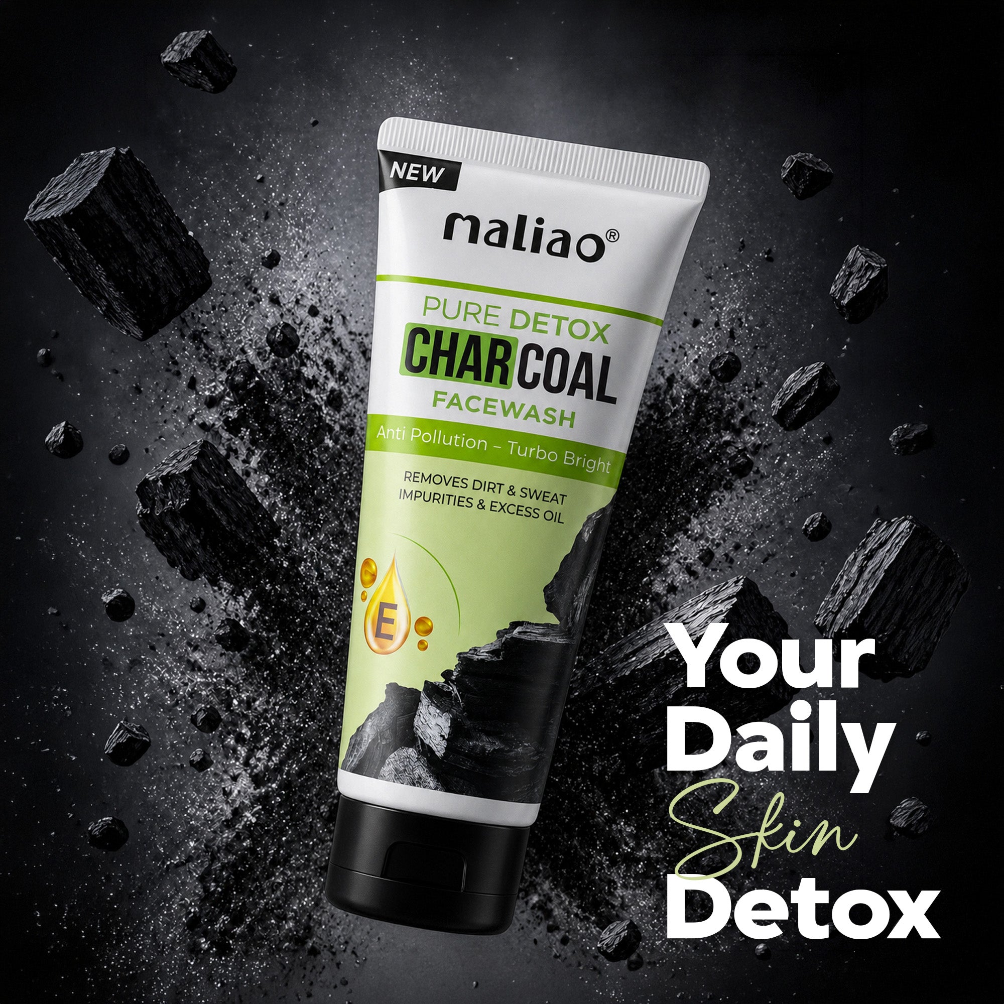 Maliao Pure Detox Charcoal Face wash Face