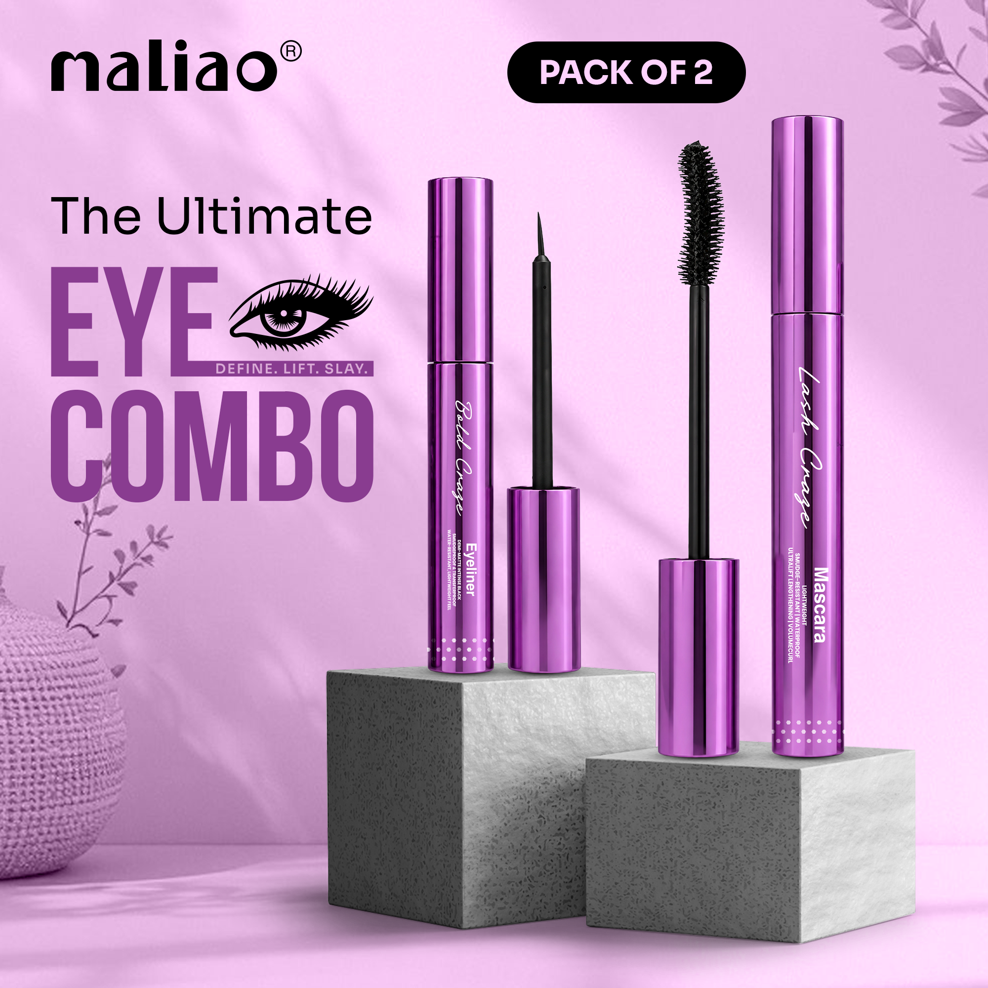 Maliao Lash Craze Mascara & Bold Craze Eyeliner Combo