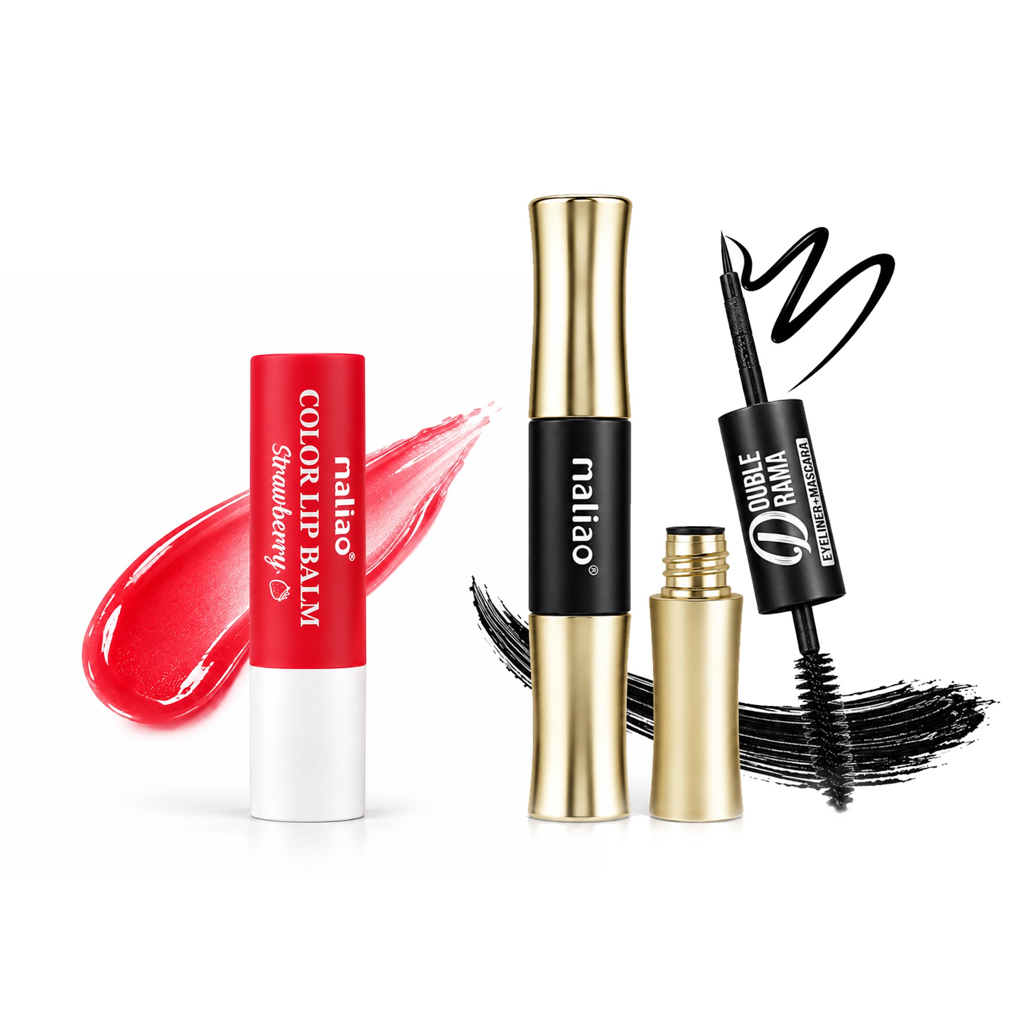 Maliao Color Lip Balm + Maliao Double Effect Mascara & Eyeliner Combo