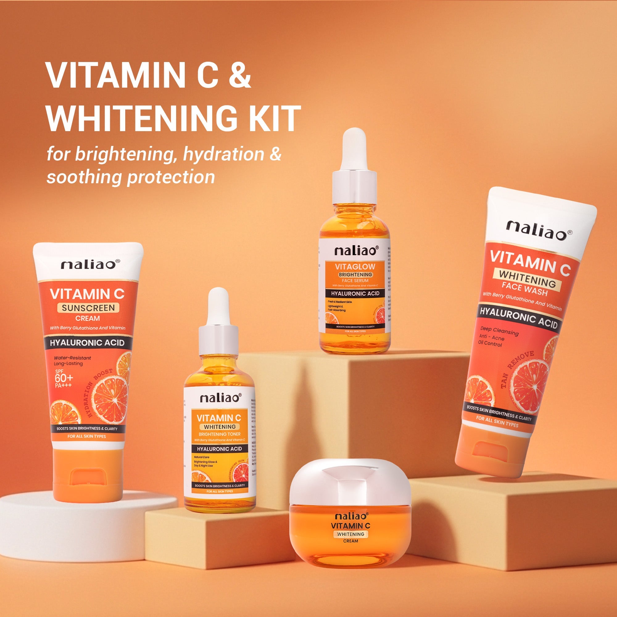 Maliao Organic Vitamin C Skin Care Set (5 Piece) Face