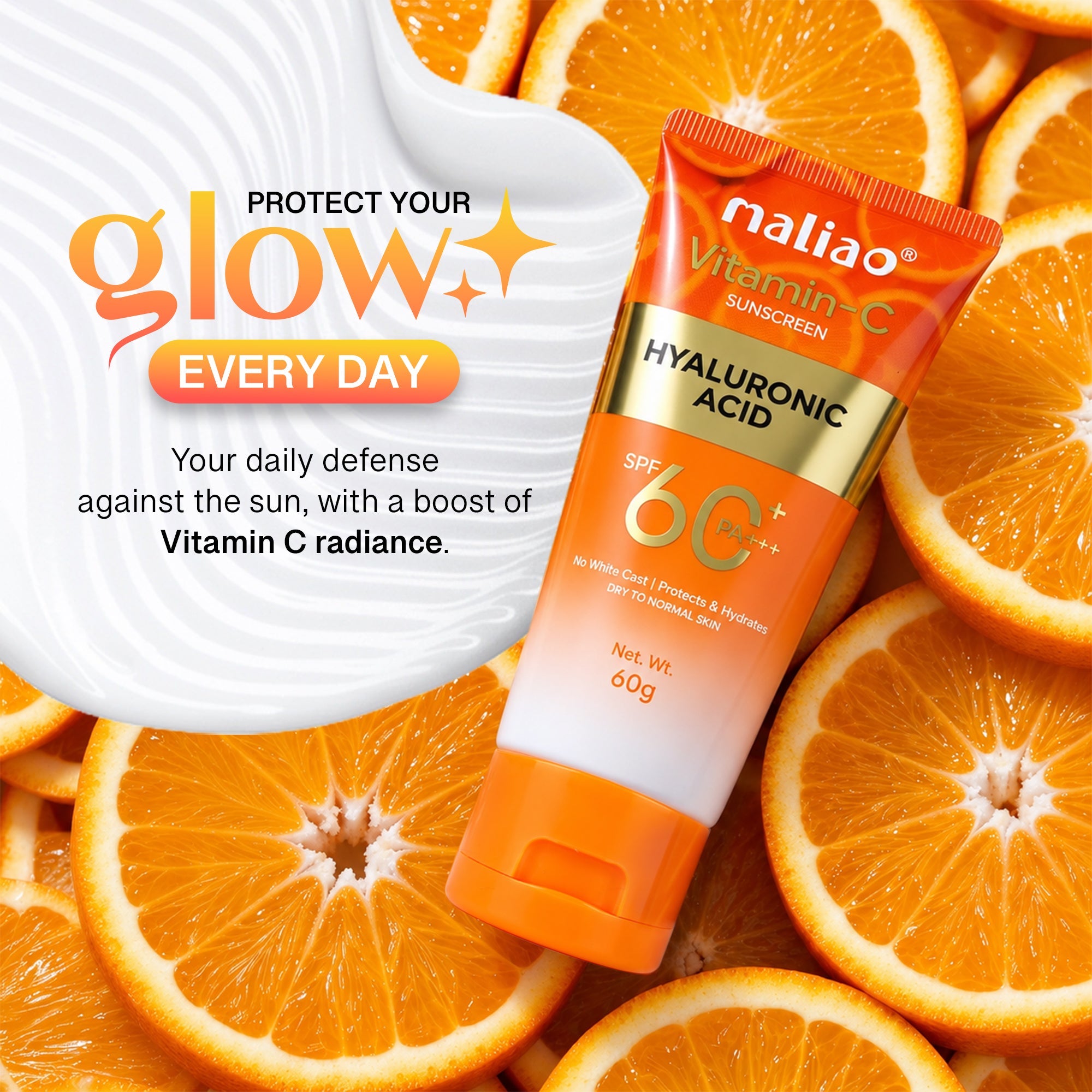Maliao Vitamin C SPF 60 PA+++ Sunscreen Cream Face
