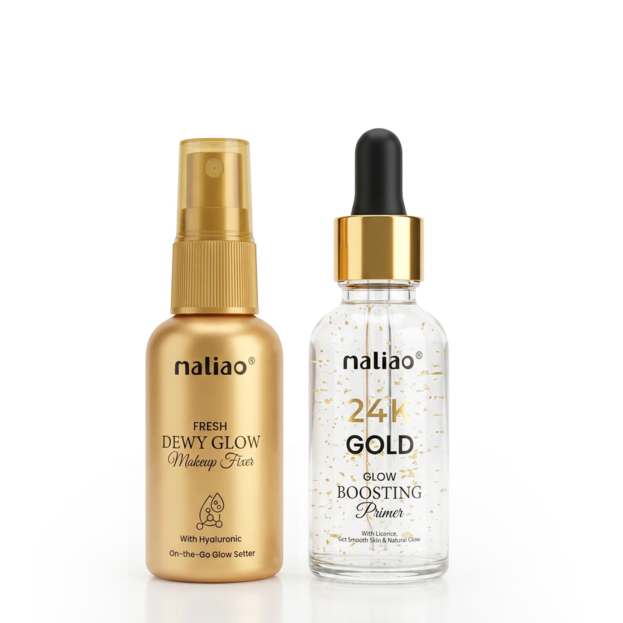 Face Primer + Makeup Fixer Spray  Gold Glow Boosting Primer Face