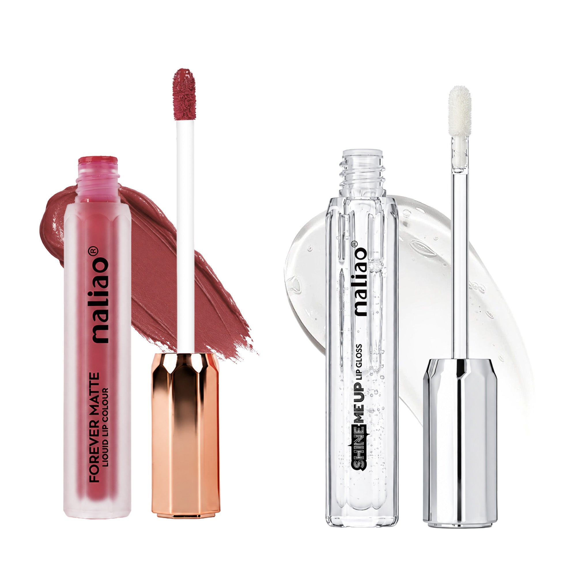 Maliao Forever Matte Liquid Lip Colour + Maliao Shine Me Up Gloss Combo