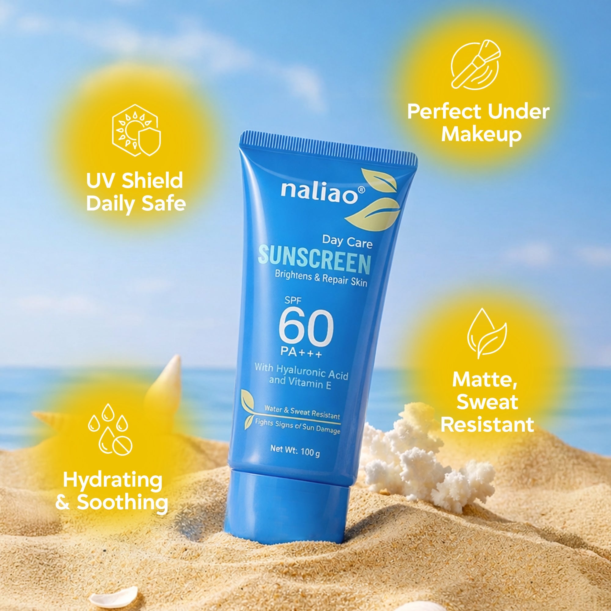 Maliao Green Tea Sunscreen SPF 60 PA+++ Face