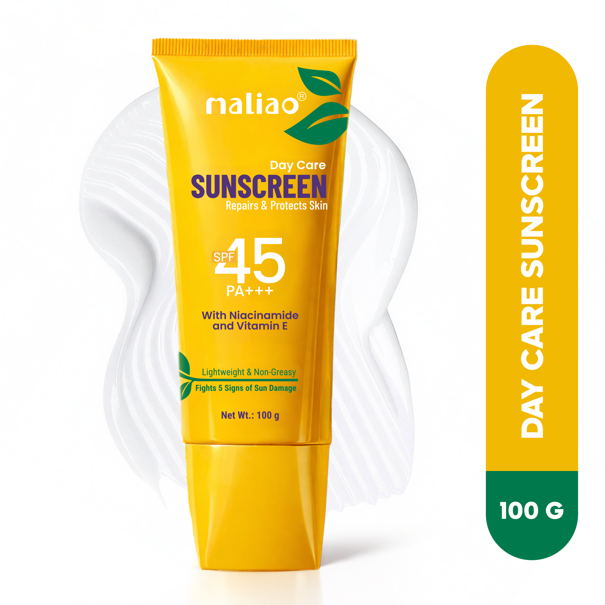 Maliao Green Tea Sunscreen SPF 45 PA+++ Face