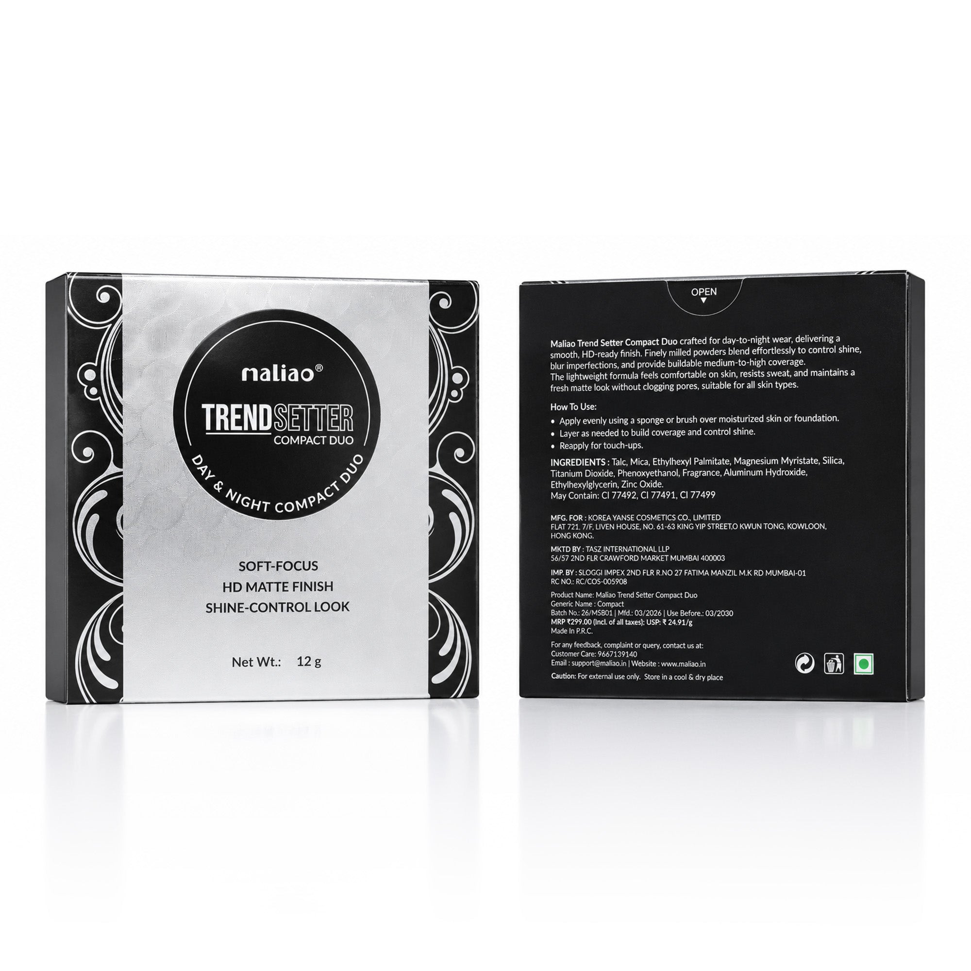 Maliao Bright Powder Soft Focus Crystal Bright Puff Cake Face