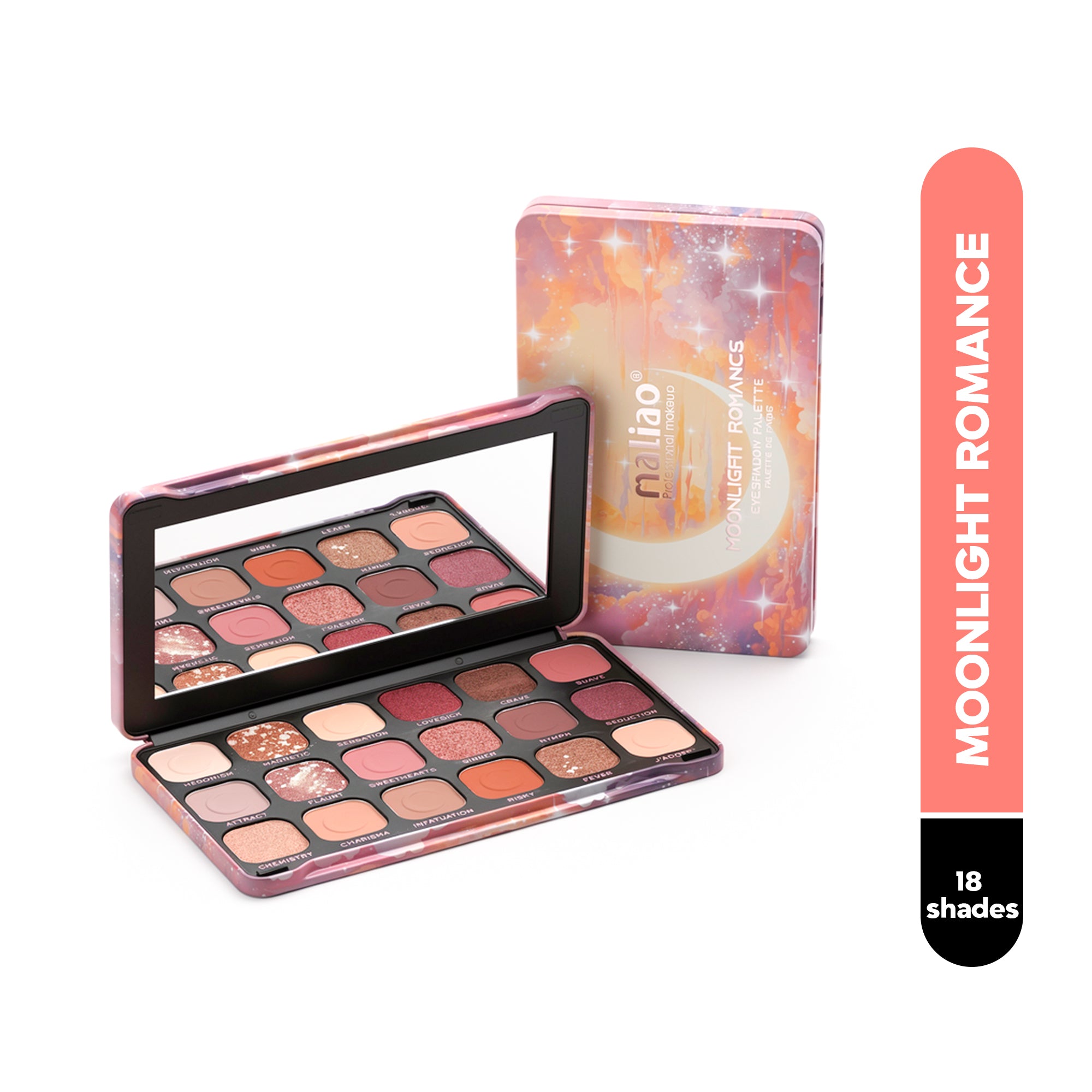 Maliao 18-Color Eyeshadow Palette – Blendable Matte & Shimmer Shades for Stunning Eye Makeup Looks – Highly Pigmented, Long-Lasting Eye Shadow Palette for All Skin Tones