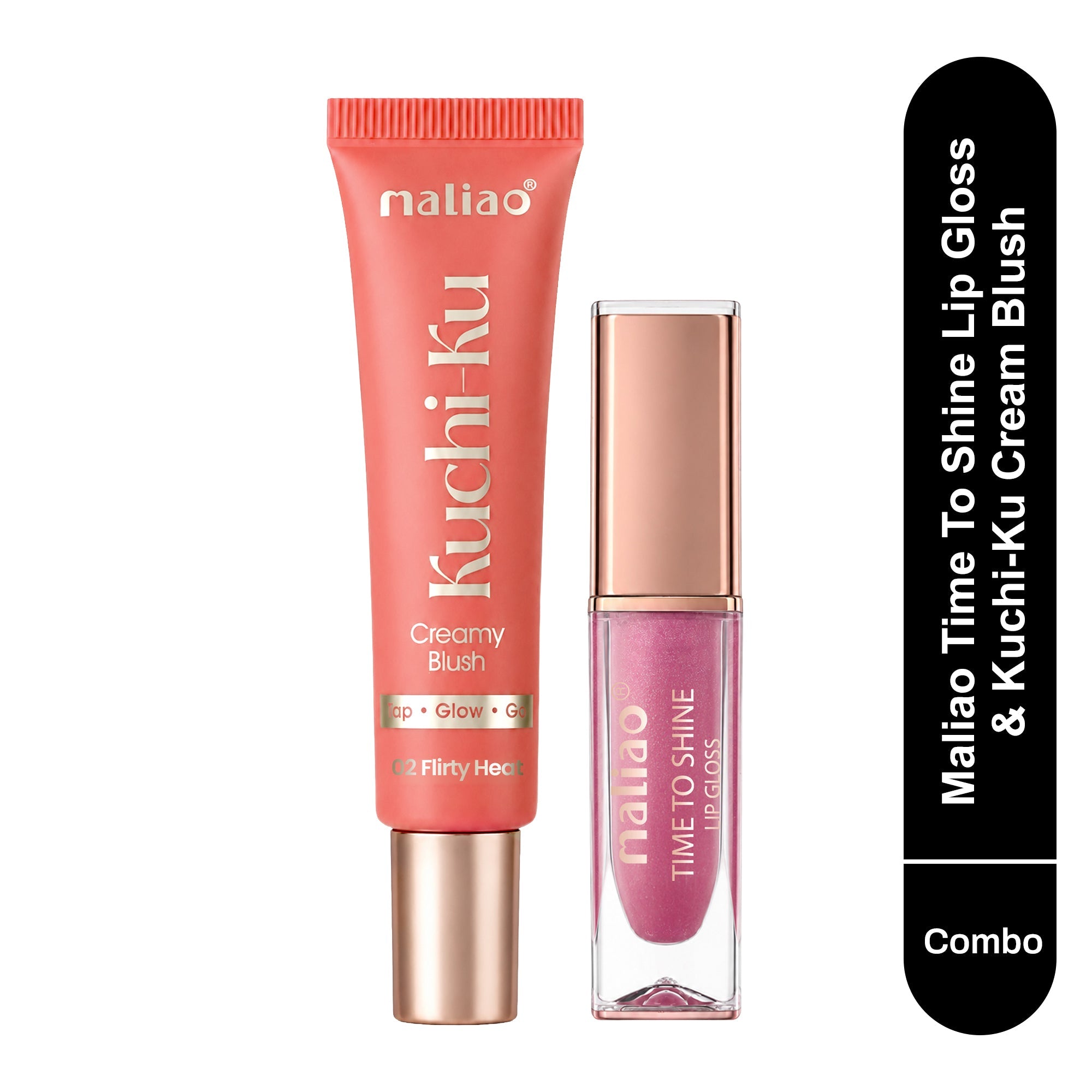 Maliao Time To Shine Lip Gloss & Kuchi-Ku Cream Blush Combo