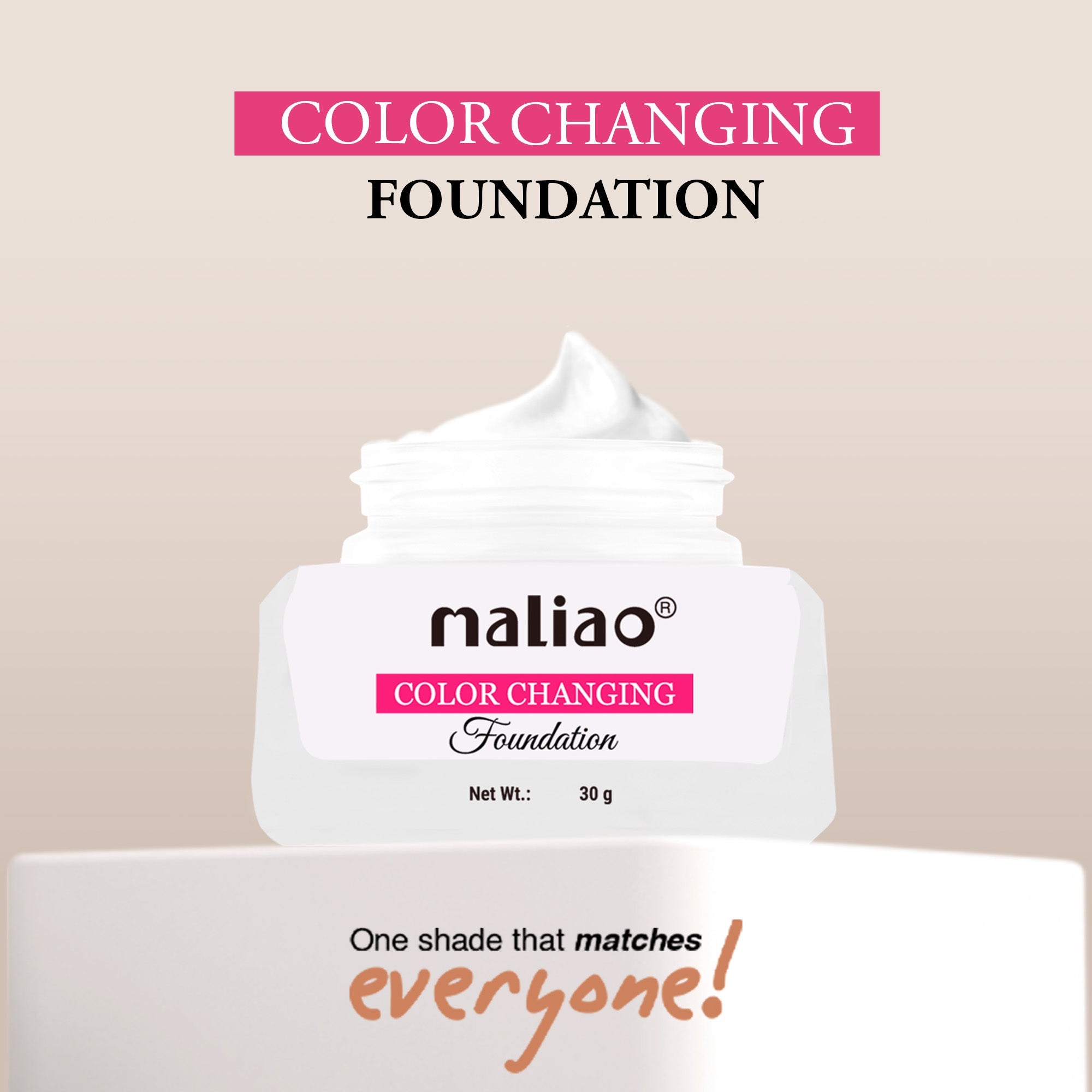 Maliao Colour Changing Waterproof Foundation Face
