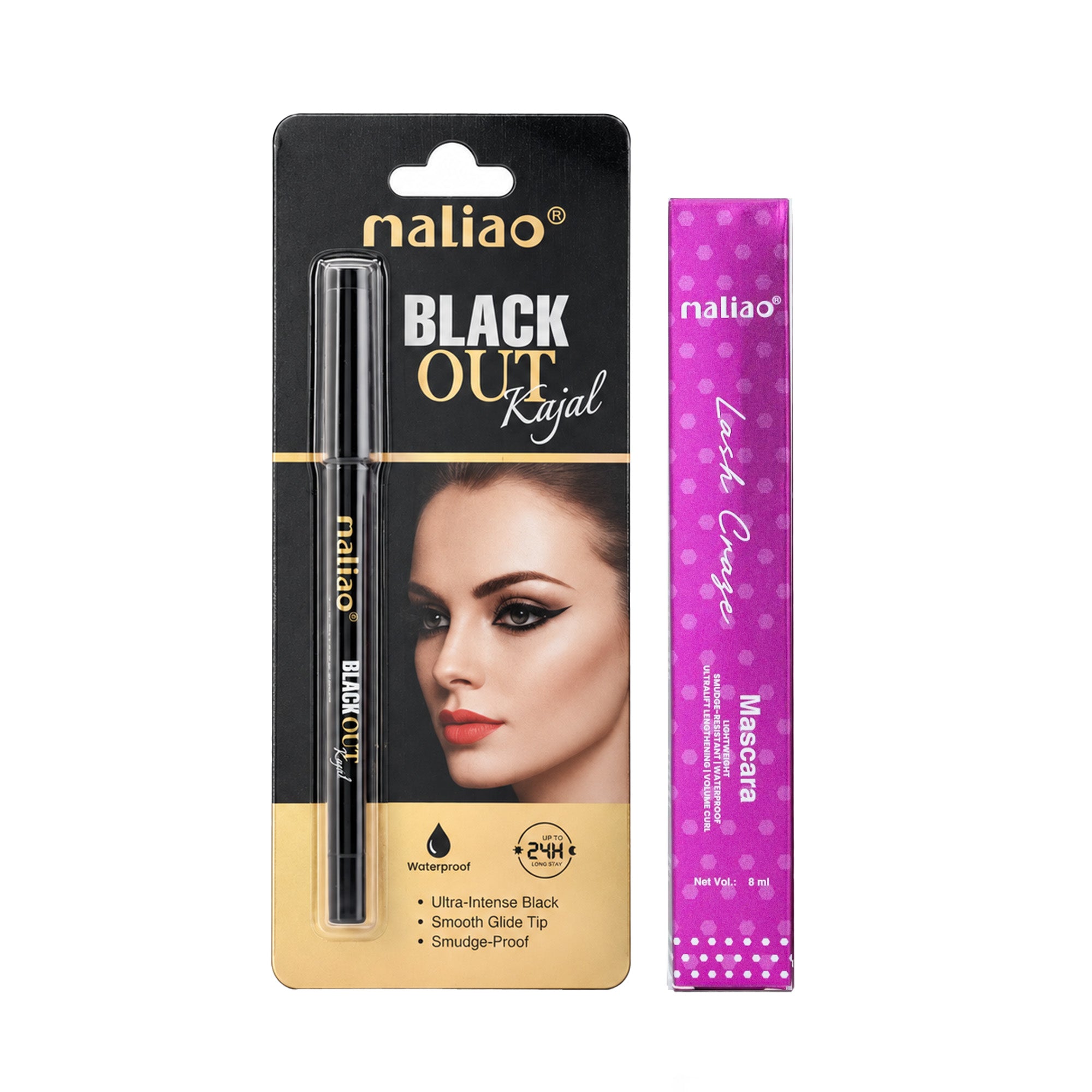 Maliao Lash Craze Mascara & Maliao Black Out Kajal