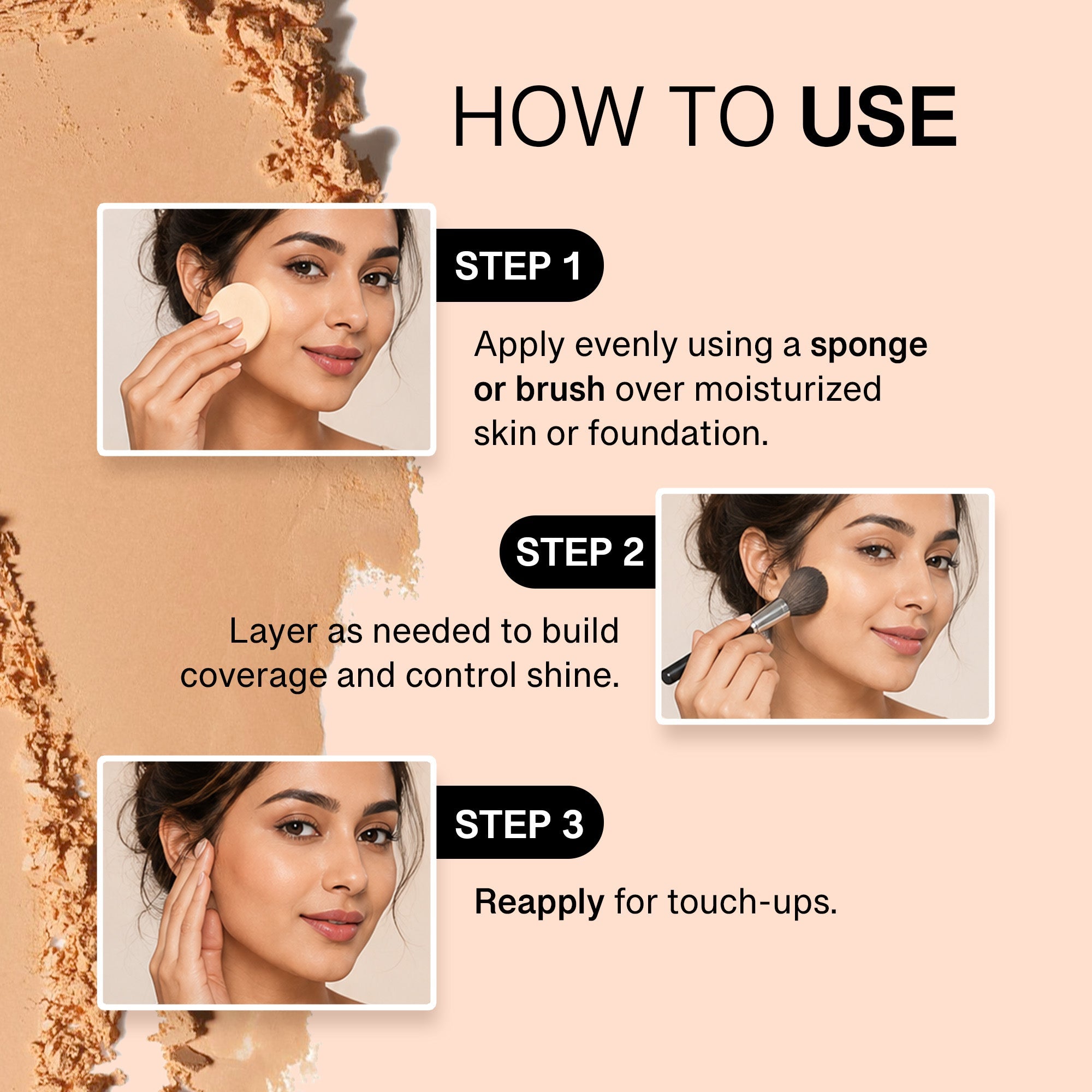 Maliao Bright Powder Soft Focus Crystal Bright Puff Cake Face