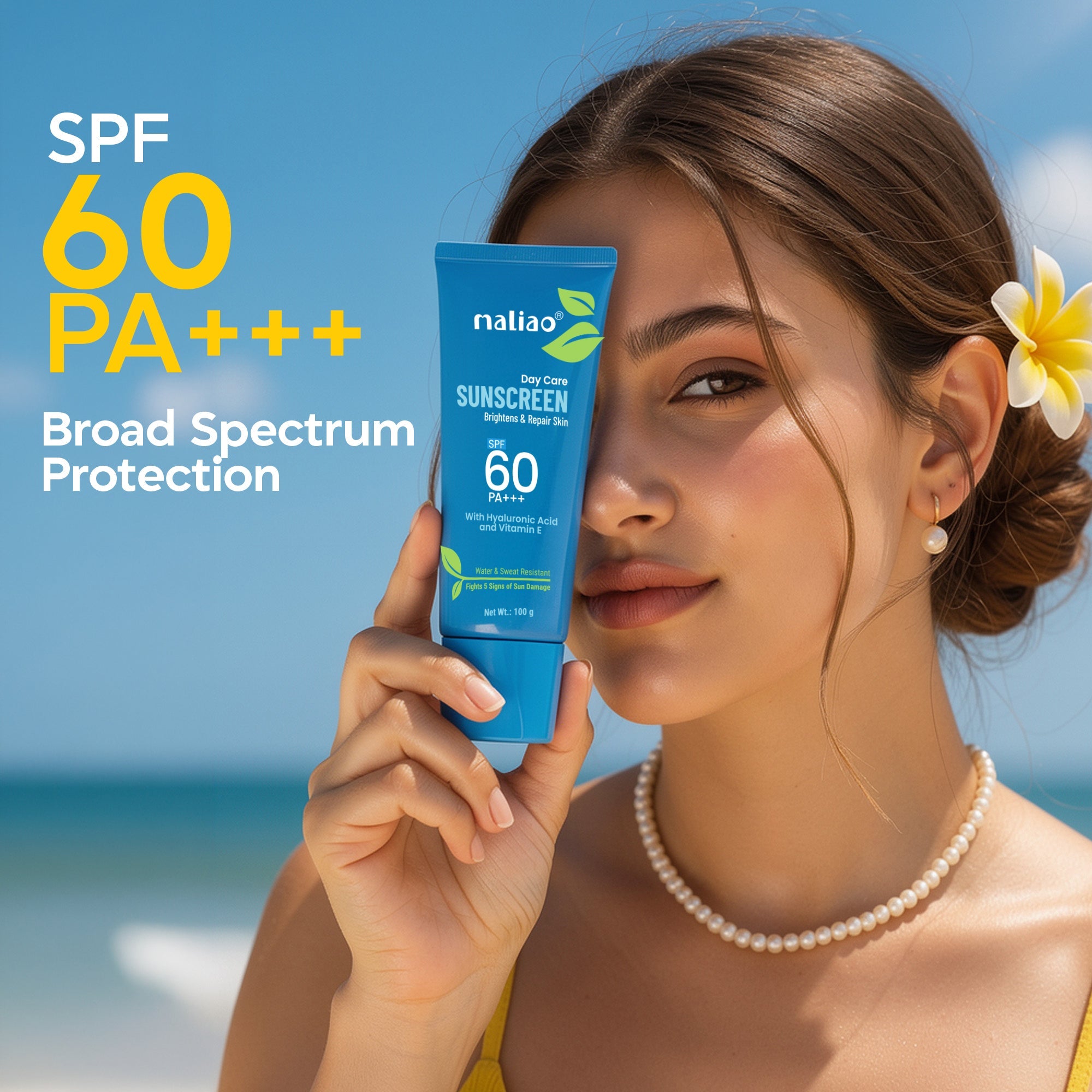 Maliao Green Tea Sunscreen SPF 60 PA+++ Face