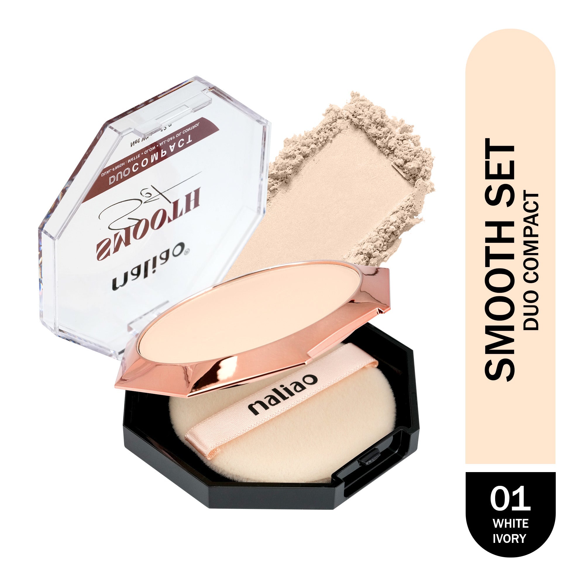Maliao High Coverage Prime & Fine Matte Pressed Powder Face
