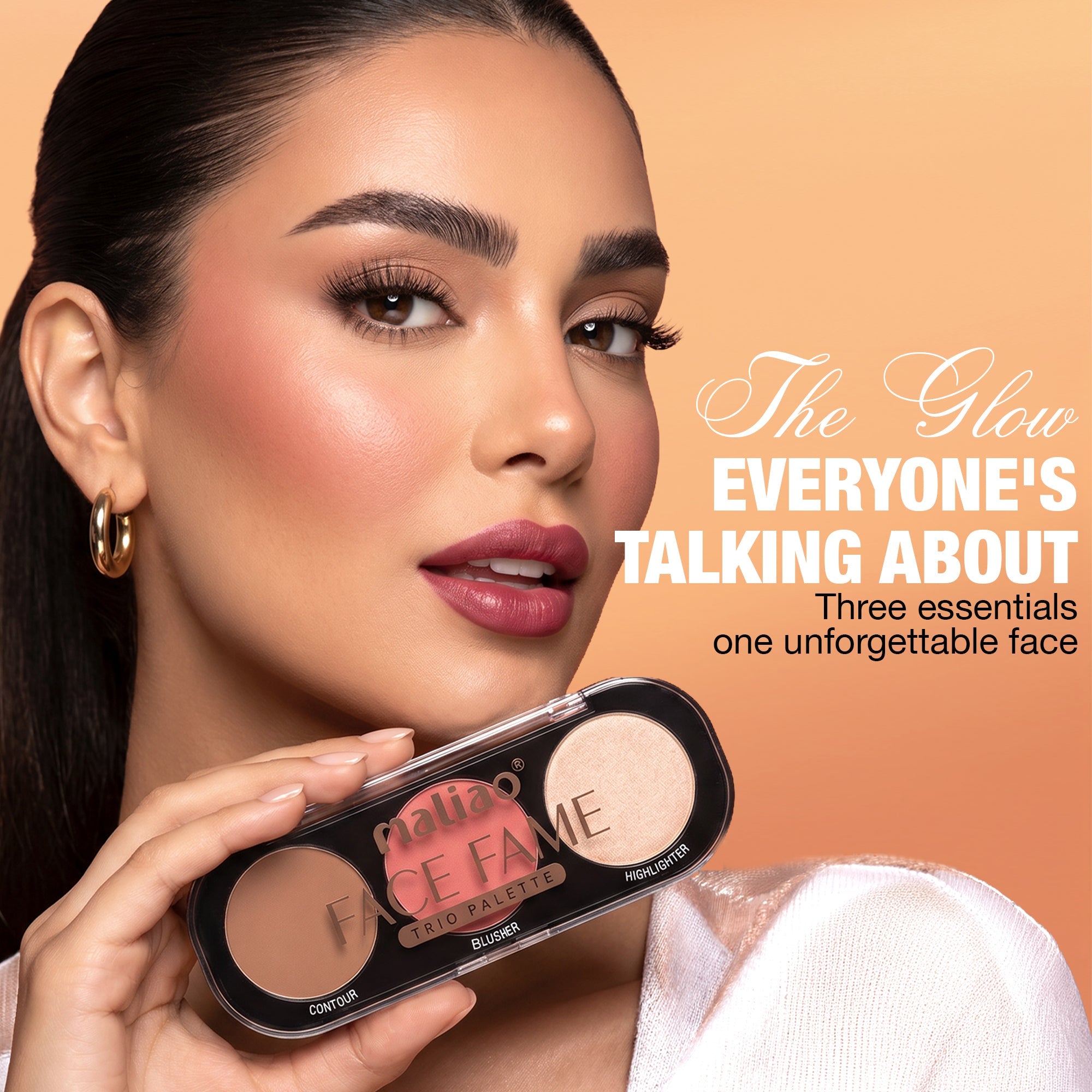 Maliao Face Fame Trio Palette-Blusher, Contour & Highlighter Face