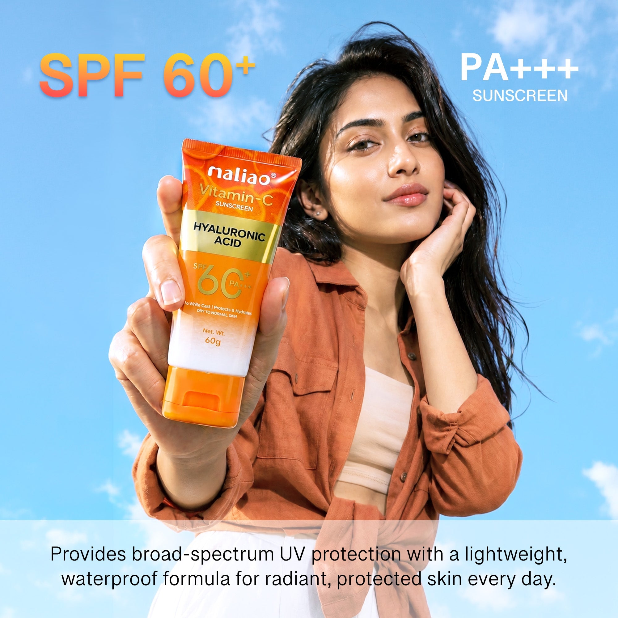 Maliao Vitamin C SPF 60 PA+++ Sunscreen Cream Face