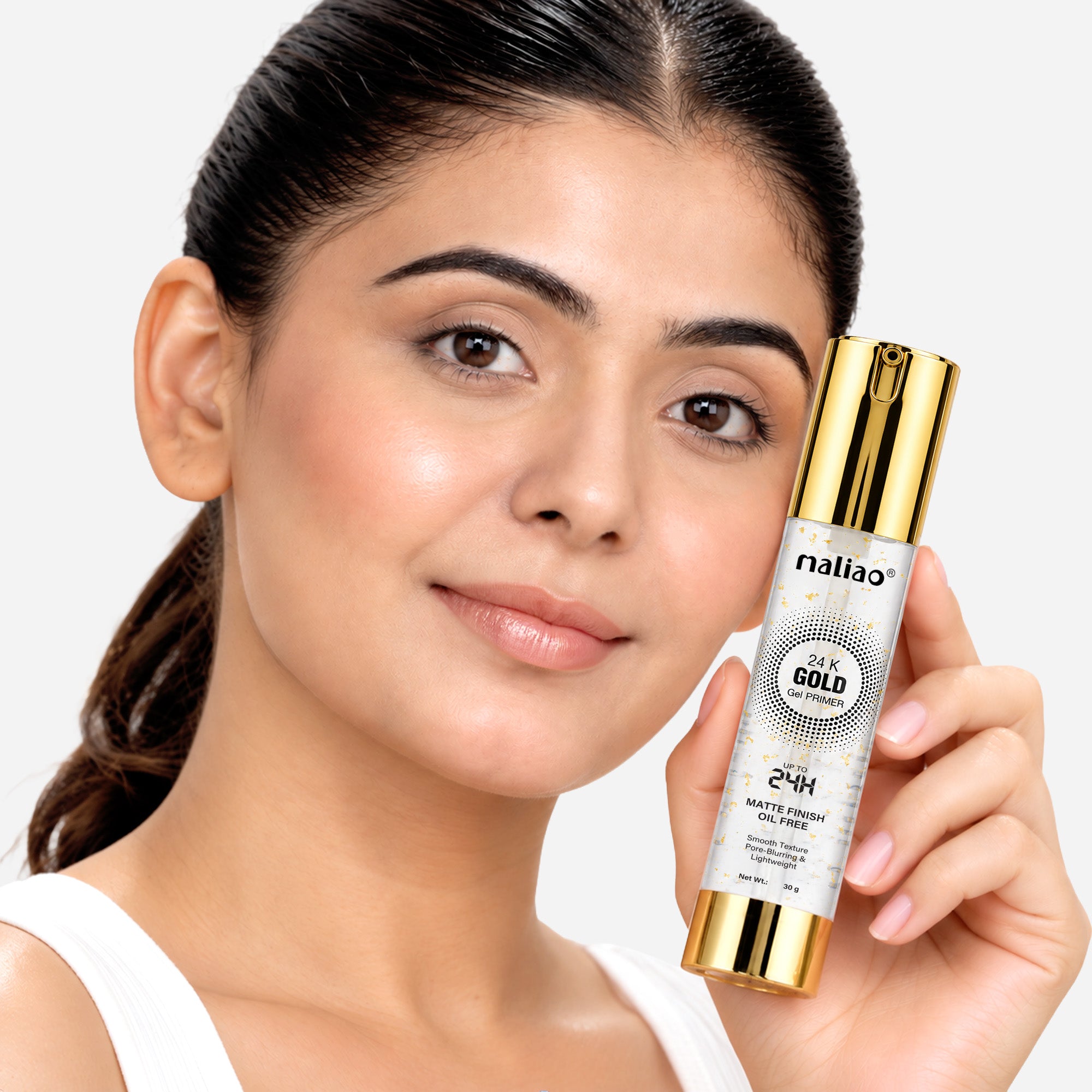 Maliao 24k Gold Gel Primer l Minimize Pore & Non-Greasy l With Gold, Silver & Copper Face