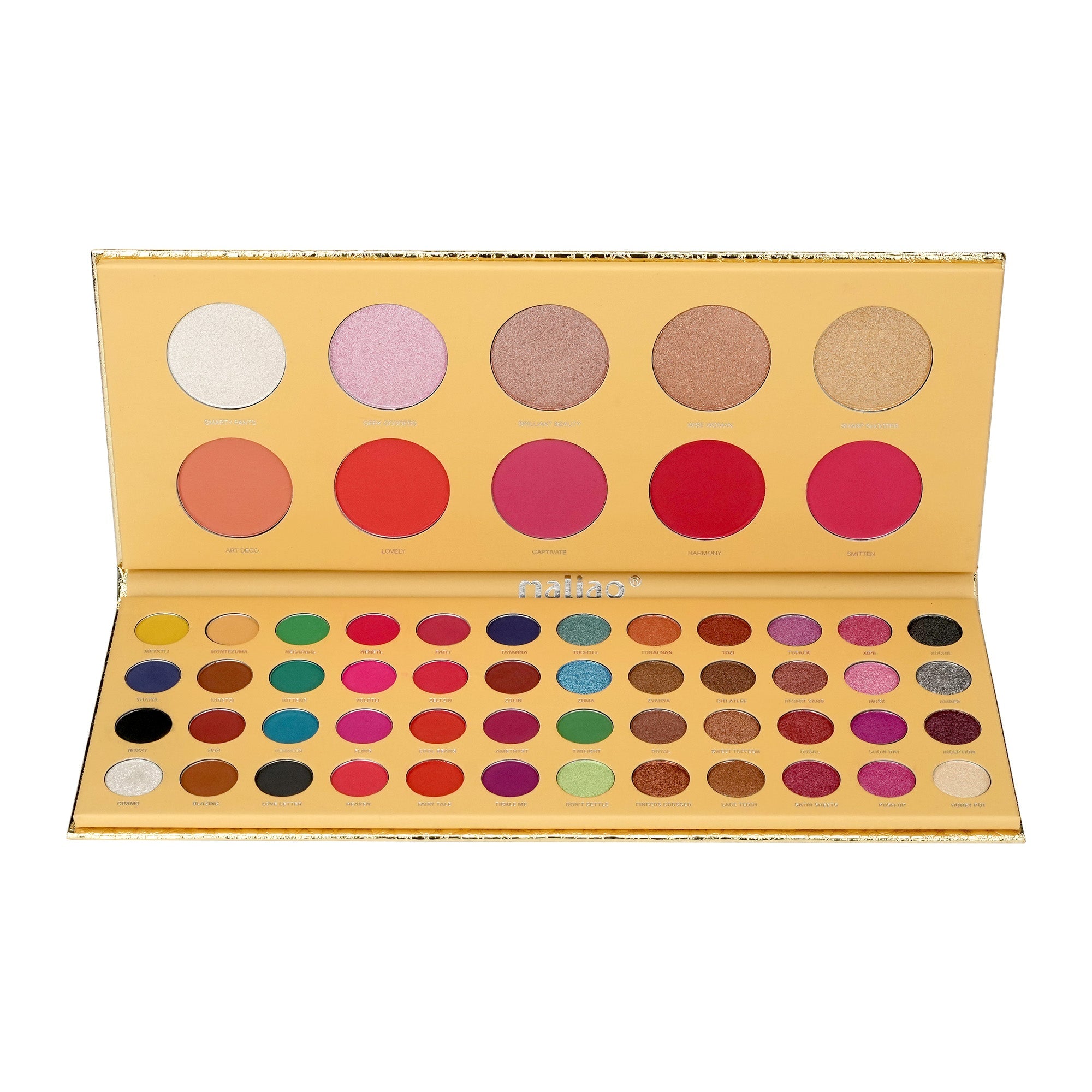 Maliao 5 color blush + 5 color highlighter + 48 color eyeshadow Face, Eye
